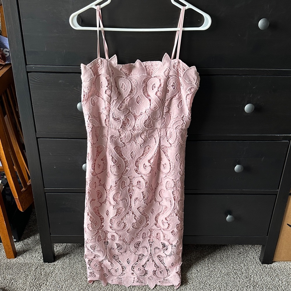 Bardot Pink Lace Dress